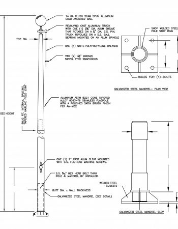 Mandrel Mounted Flagpole Drawings