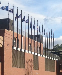 Veritcal Wall Mounted Flagpole_Quinnipiac University