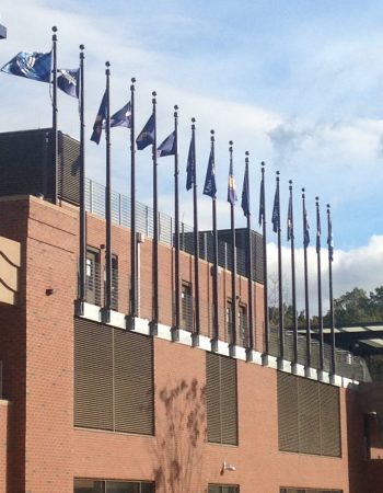 Veritcal Wall Mounted Flagpole_Quinnipiac University