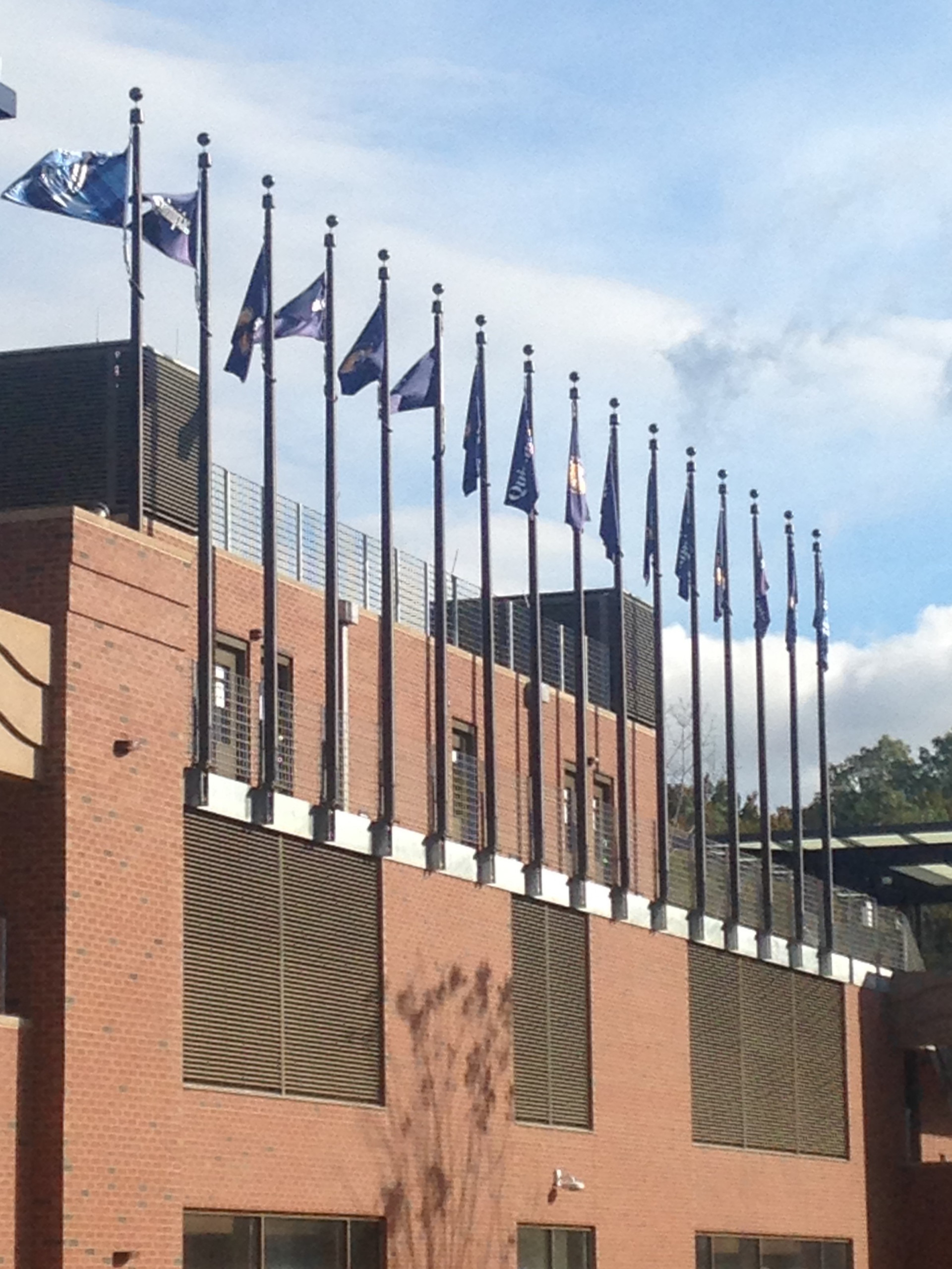 Veritcal Wall Mounted Flagpole_Quinnipiac University